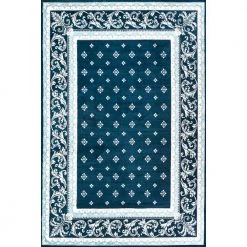 Acanthus Navy/Blue 8 ft. x 10 ft. French Border Area Rug by JONATHAN Y