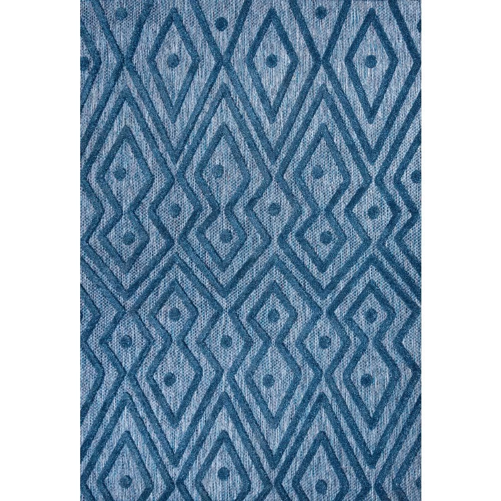 Balansat Moroccan Diamond Navy 8 ft. x 10 ft. Indoor/Outdoor Area Rug by JONATHAN Y