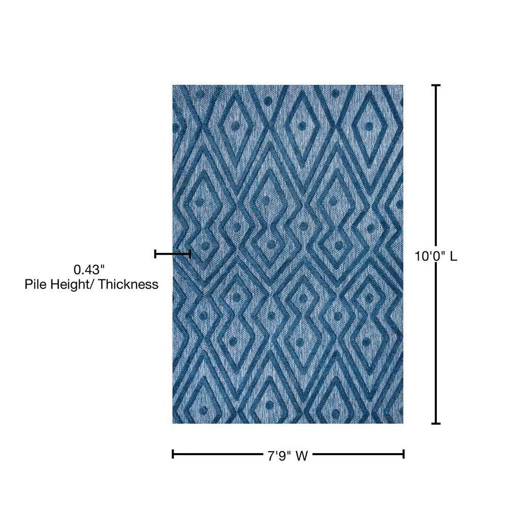Balansat Moroccan Diamond Navy 8 ft. x 10 ft. Indoor/Outdoor Area Rug by JONATHAN Y - Image 13