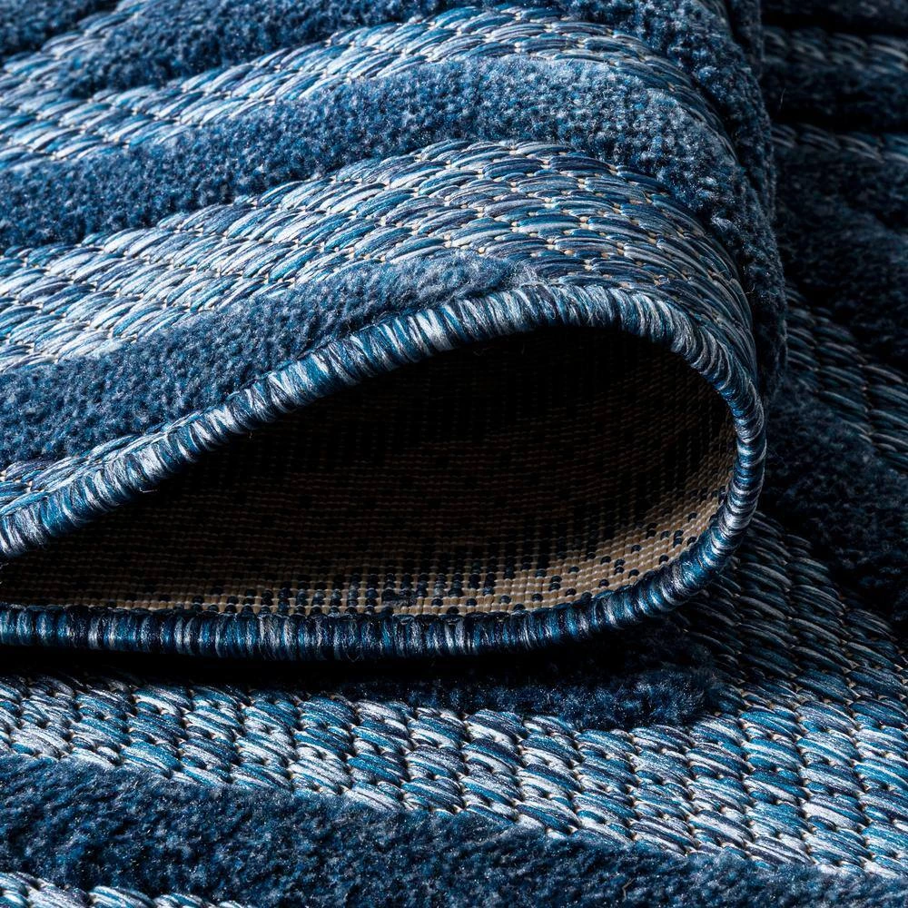 Balansat Moroccan Diamond Navy 8 ft. x 10 ft. Indoor/Outdoor Area Rug by JONATHAN Y - Image 8