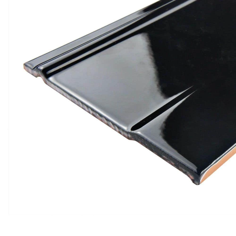 Santorini Nero 5-7/8 in. x 7-7/8 in. Zocalo Structural Base Ceramic Wall Trim Tile by Merola Tile - Image 3