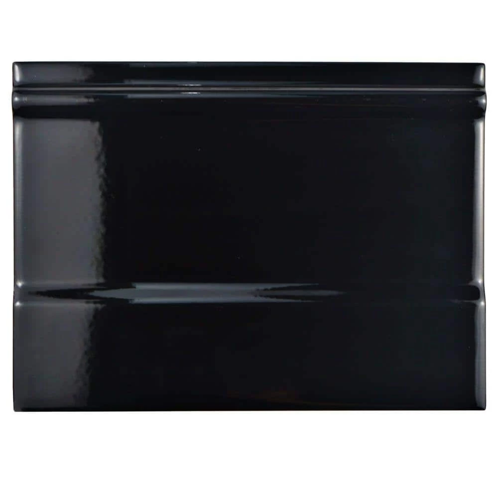 Santorini Nero 5-7/8 in. x 7-7/8 in. Zocalo Structural Base Ceramic Wall Trim Tile by Merola Tile