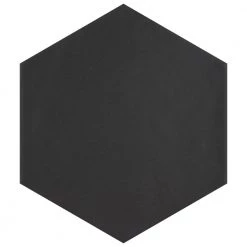 Hexatile Matte Nero 7 in. x 8 in. Porcelain Floor and Wall Tile (7.67 sq. ft./case) by Merola Tile