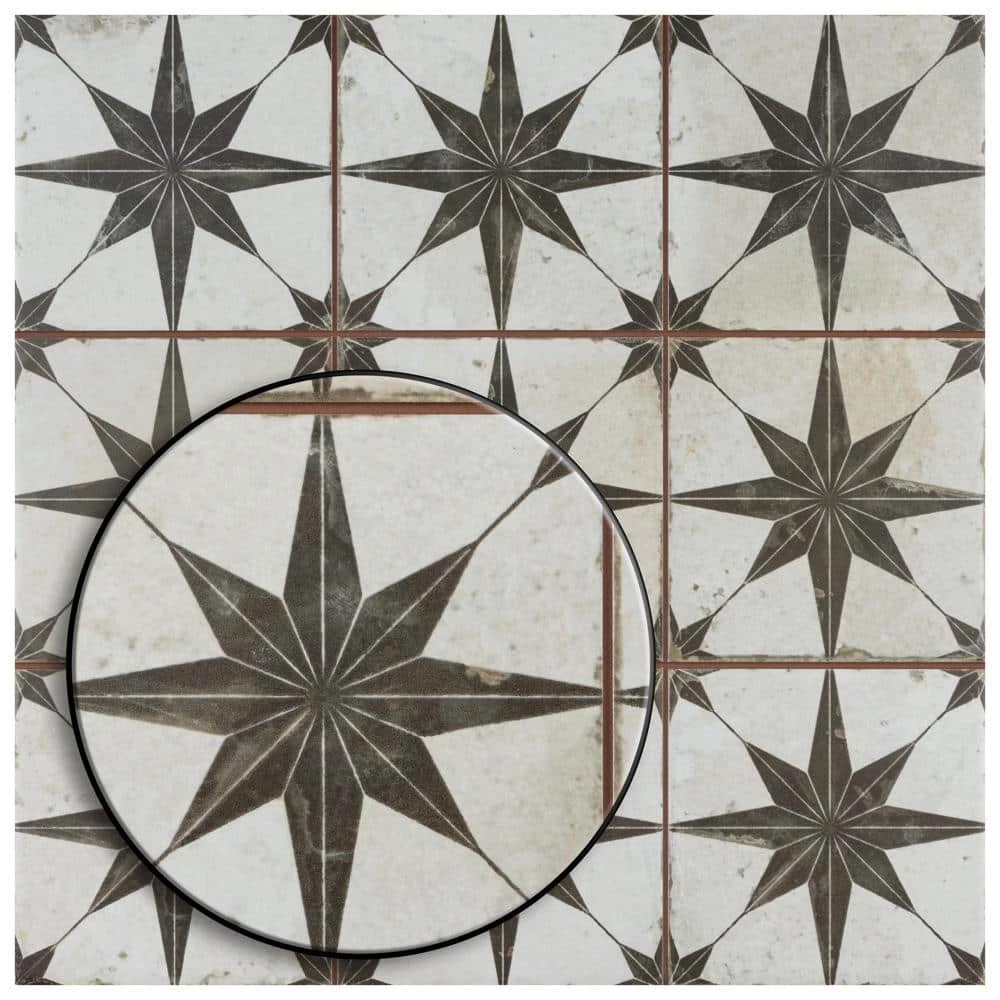 Harmonia Kings Star Nero 13 in. x 13 in. Ceramic Floor and Wall Tile (12.19 sq. ft./Case) by Merola Tile - Image 12