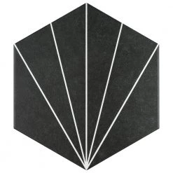 Aster Hex Nero 8-5/8 in. x 9-7/8 in. Porcelain Floor and Wall Tile (11.5 sq. ft./Case) by Merola Tile
