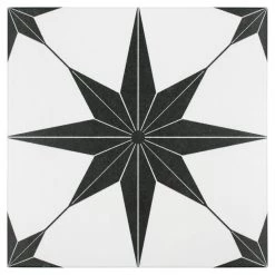 Stella Nero 9-3/4 in. x 9-3/4 in. Porcelain Floor and Wall Tile (10.88 sq. ft./Case) by Merola Tile