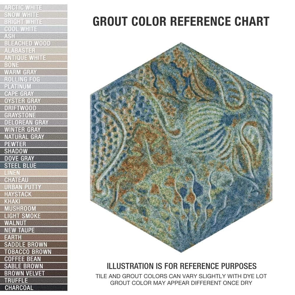 Gaudi React Hex Ocean 8-5/8 in. x 9-7/8 in. Porcelain Floor and Wall Tile (11.41 sq. ft./Case) by Merola Tile - Image 4