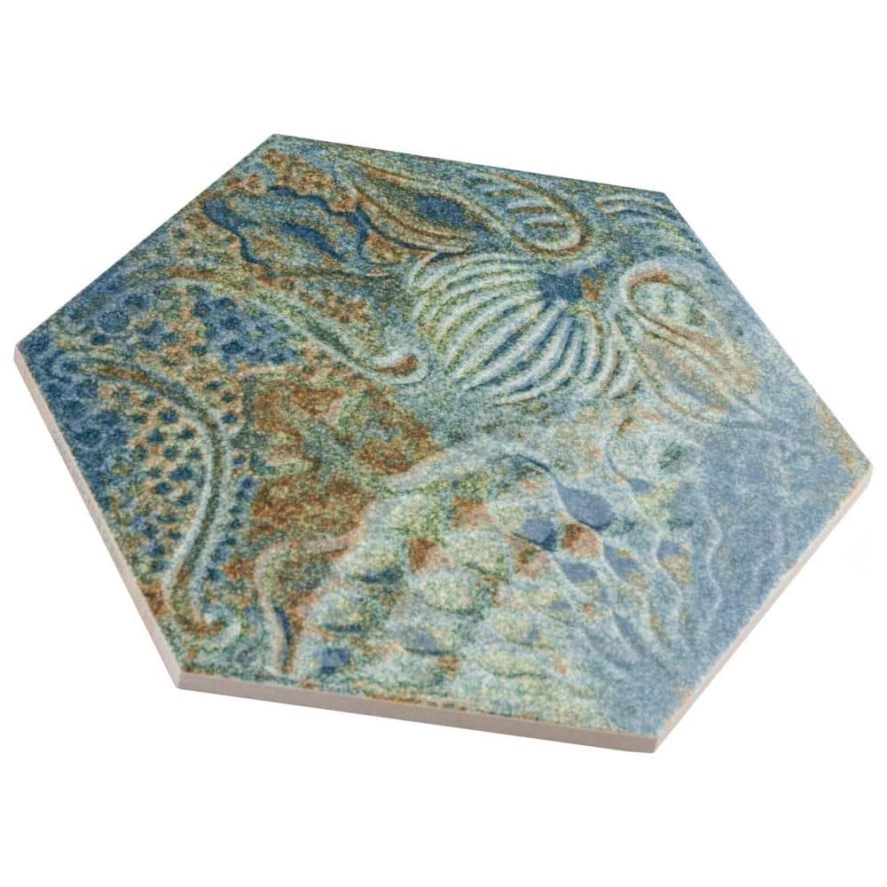 Gaudi React Hex Ocean 8-5/8 in. x 9-7/8 in. Porcelain Floor and Wall Tile (11.41 sq. ft./Case) by Merola Tile - Image 9
