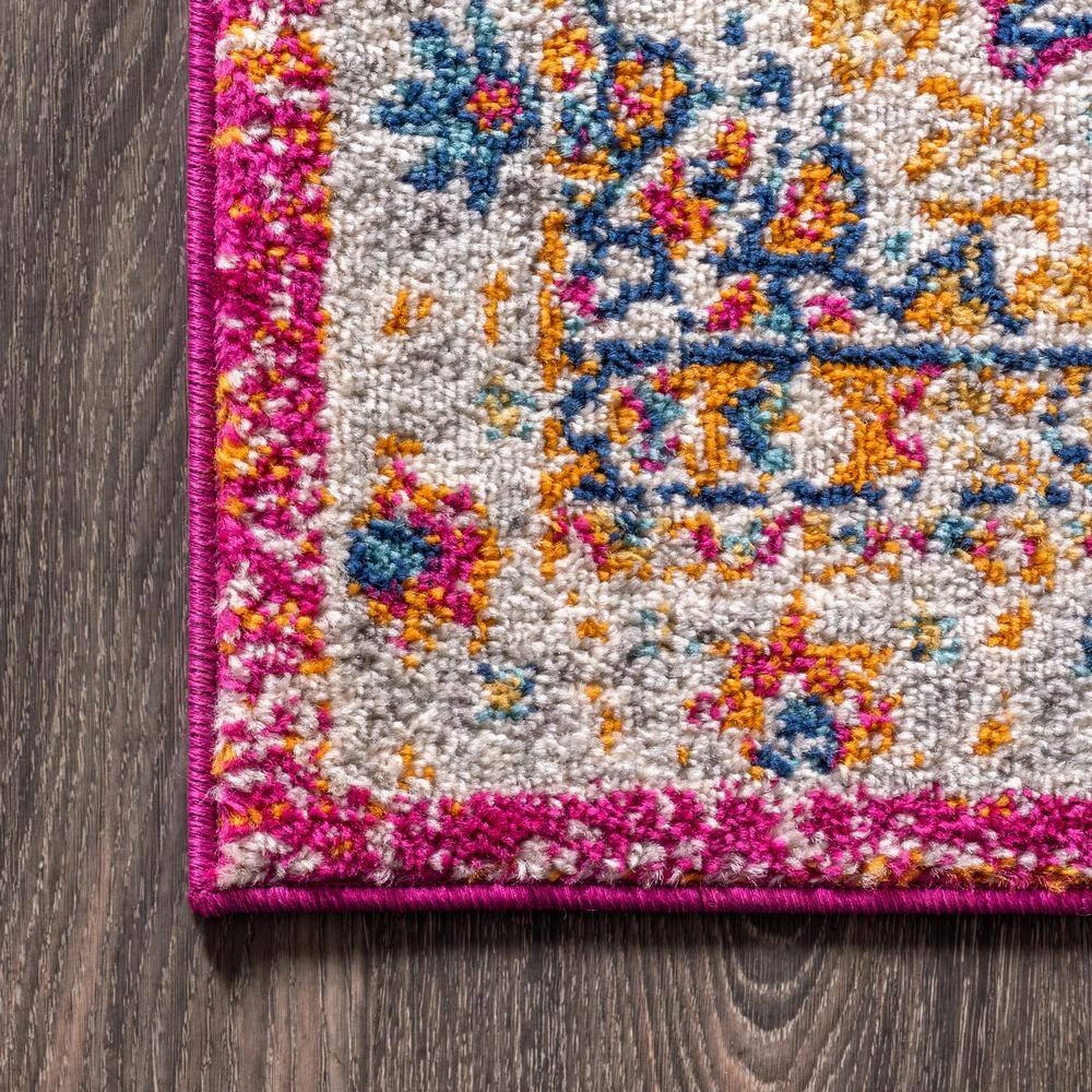 Bohemian Flair Boho Pink/Cream 3 ft. x 5 ft. Vintage Medallion Area Rug by JONATHAN Y - Image 8