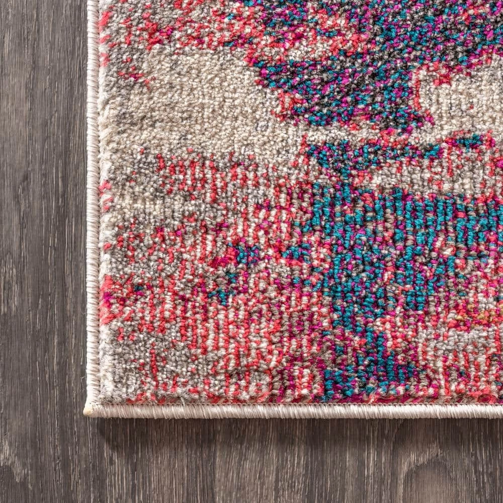 Contemporary Pop Modern Abstract Brushstroke Pink/Cream 8 ft. x 10 ft. Area Rug by JONATHAN Y - Image 9