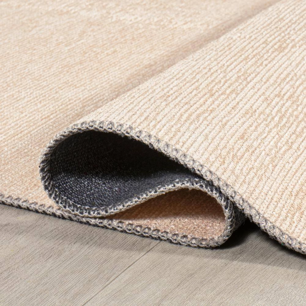 Demie Minimalist Graphic Circle Machine-Washable Rust/Cream 8 ft. x 10 ft. Area Rug by JONATHAN Y - Image 8