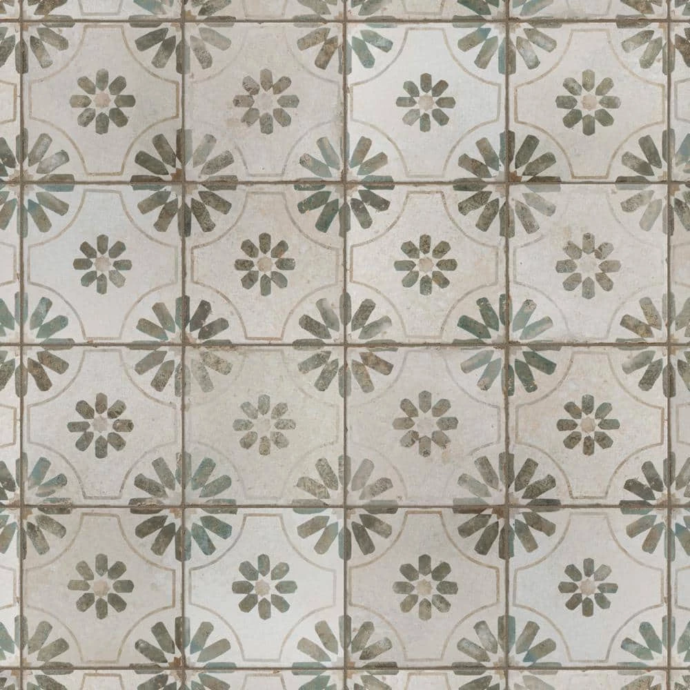 Kings Blume Sage Encaustic 17-5/8 in. x 17-5/8 in. Ceramic Floor and Wall Tile (11.02 sq. ft. /Case) by Merola Tile - Image 5