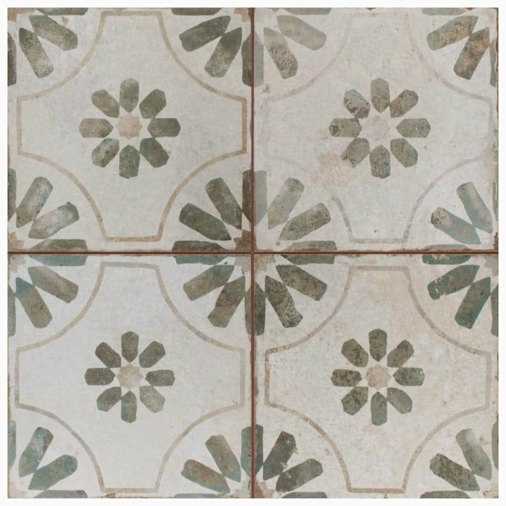 Kings Blume Sage Encaustic 17-5/8 in. x 17-5/8 in. Ceramic Floor and Wall Tile (11.02 sq. ft. /Case) by Merola Tile - Image 10