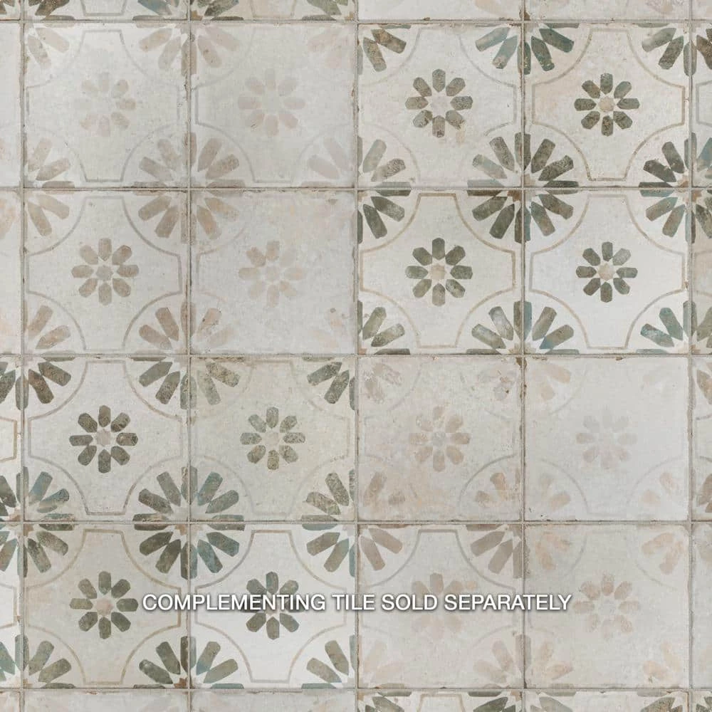 Kings Blume Sage Encaustic 17-5/8 in. x 17-5/8 in. Ceramic Floor and Wall Tile (11.02 sq. ft. /Case) by Merola Tile - Image 7