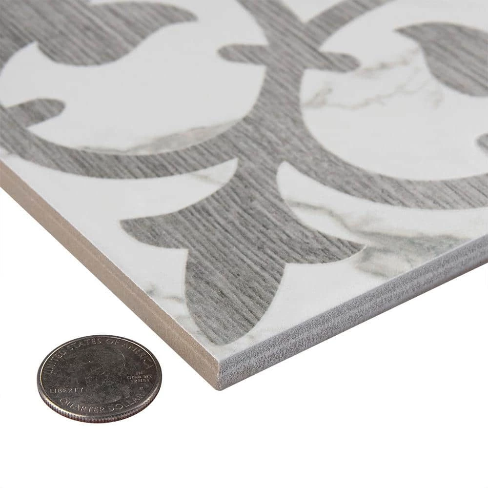 Amazon Arte Loire Silver 9-3/4 in. x 9-3/4 in. Porcelain Floor and Wall Tile (10.88 sq. ft./Case) by Merola Tile - Image 6