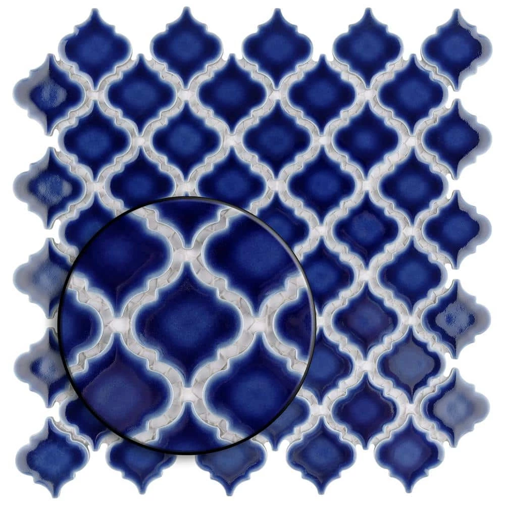 Hudson Tangier Smoky Blue 12 in. x 12 in. Porcelain Mosaic Tile (10.96 sq. ft. / Case) by Merola Tile - Image 6