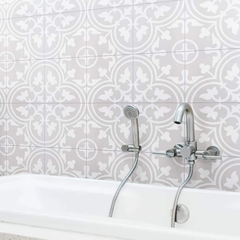 Arte Soft Grey 9-3/4 in. x 9-3/4 in. Porcelain Floor and Wall Tile (10.88 sq.ft./Case) by Merola Tile - Image 3