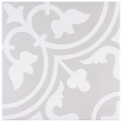 Arte Soft Grey 9-3/4 in. x 9-3/4 in. Porcelain Floor and Wall Tile (10.88 sq.ft./Case) by Merola Tile