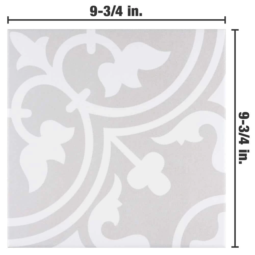 Arte Soft Grey 9-3/4 in. x 9-3/4 in. Porcelain Floor and Wall Tile (10.88 sq.ft./Case) by Merola Tile - Image 6