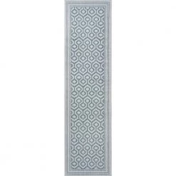 Marvao Diamond Trellis Teal/Gray 2 ft. x 10 ft. Indoor/Outdoor Area Rug by JONATHAN Y