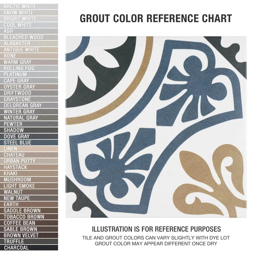 Majestic Tiena Blue Encaustic 9-3/4 in. x 9-3/4 in. Porcelain Floor and Wall Tile (11.11 sq. ft. / case) by Merola Tile - Image 4