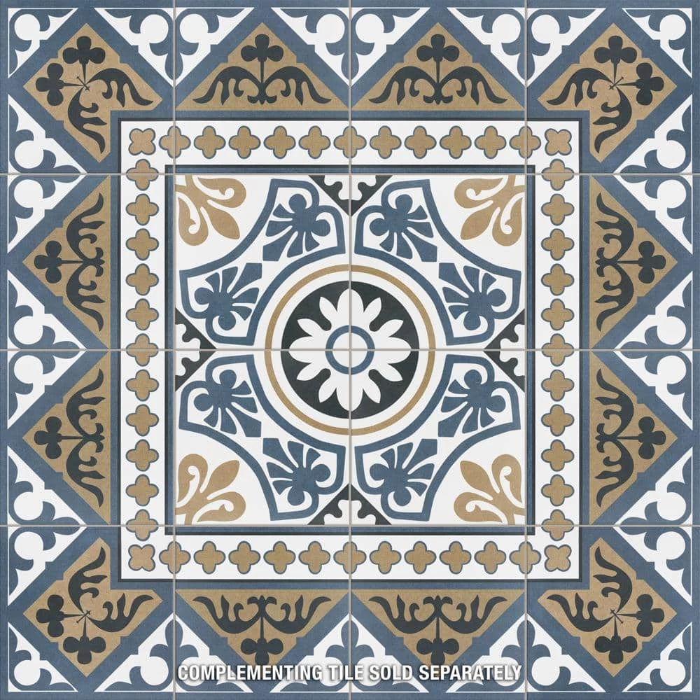 Majestic Tiena Blue Encaustic 9-3/4 in. x 9-3/4 in. Porcelain Floor and Wall Tile (11.11 sq. ft. / case) by Merola Tile - Image 10