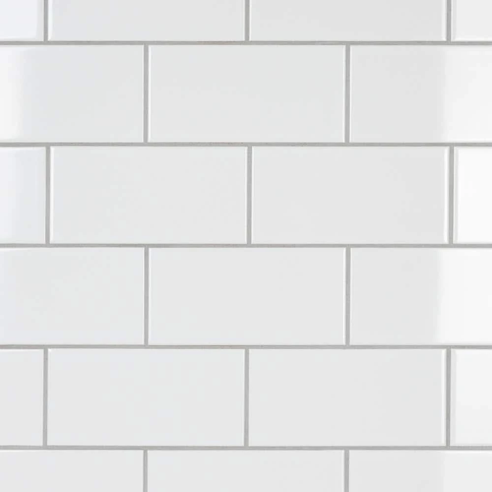 Projectos Urban Glossy White 3-7/8 in. x 7-3/4 in. Ceramic Wall Tile (10.5 sq. ft./Case) by Merola Tile
