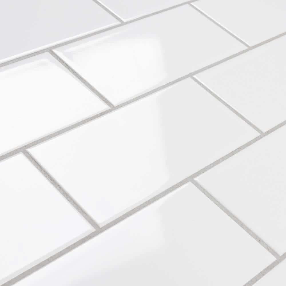 Projectos Urban Glossy White 3-7/8 in. x 7-3/4 in. Ceramic Wall Tile (10.5 sq. ft./Case) by Merola Tile - Image 6