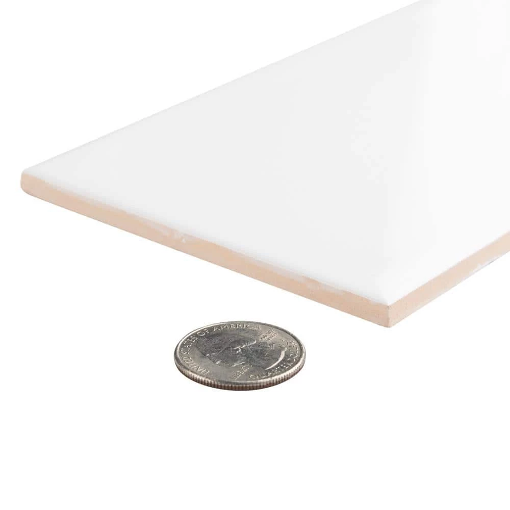 Projectos Urban Glossy White 3-7/8 in. x 7-3/4 in. Ceramic Wall Tile (10.5 sq. ft./Case) by Merola Tile - Image 2