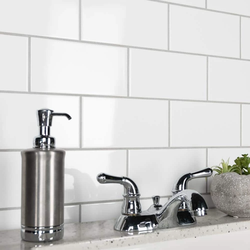 Projectos Urban Glossy White 3-7/8 in. x 7-3/4 in. Ceramic Wall Tile (10.5 sq. ft./Case) by Merola Tile - Image 12