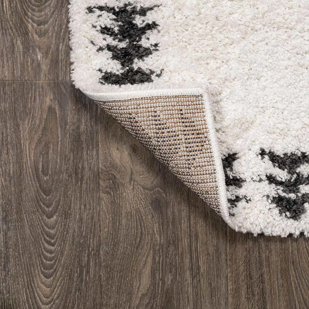 Calvia Moroccan Diamond Shag White/Black 5 ft. x 8 ft. Area Rug by JONATHAN Y - Image 9