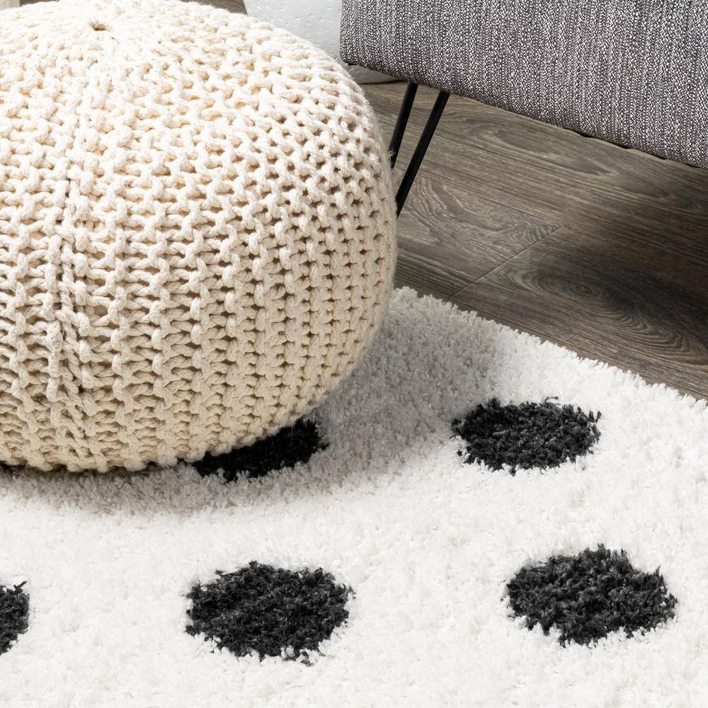 Pere Modern Charcoal Dot Shag White/Black 8 ft. x 10 ft. Area Rug by JONATHAN Y - Image 7