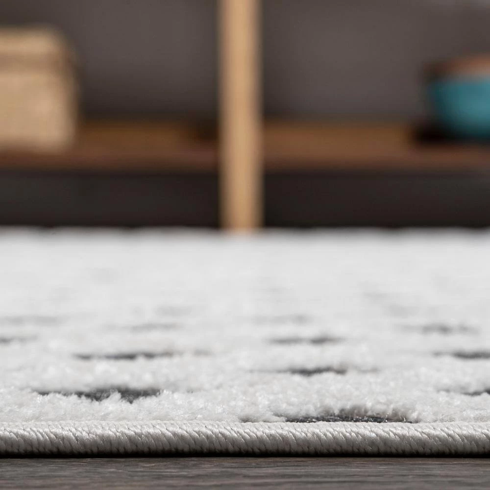 Rabat High-Low Pile Mini-Diamond Trellis White/Black 5 ft. x 8 ft. Indoor/Outdoor Area Rug by JONATHAN Y - Image 13