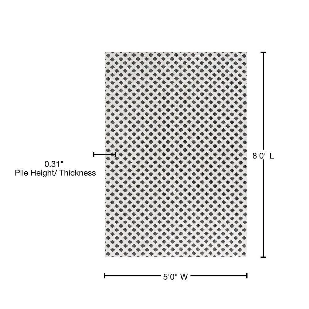 Rabat High-Low Pile Mini-Diamond Trellis White/Black 5 ft. x 8 ft. Indoor/Outdoor Area Rug by JONATHAN Y - Image 12