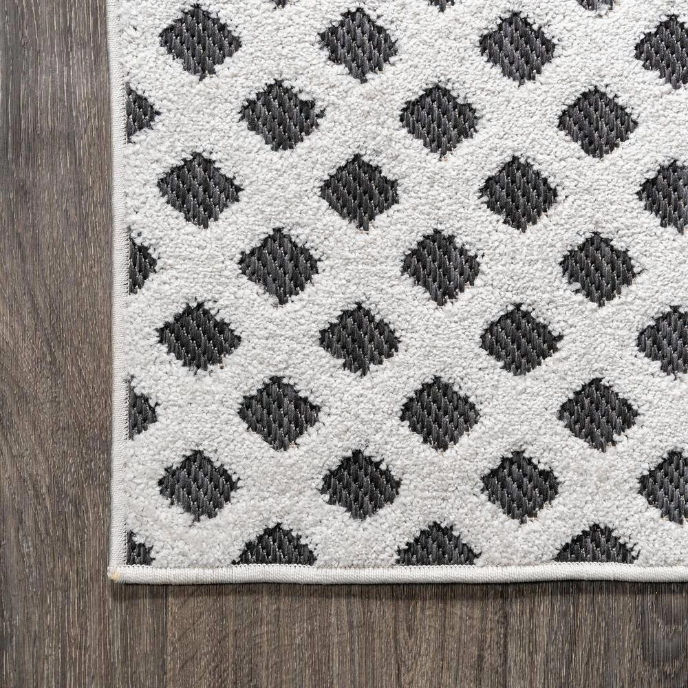 Rabat High-Low Pile Mini-Diamond Trellis White/Black 5 ft. x 8 ft. Indoor/Outdoor Area Rug by JONATHAN Y - Image 14