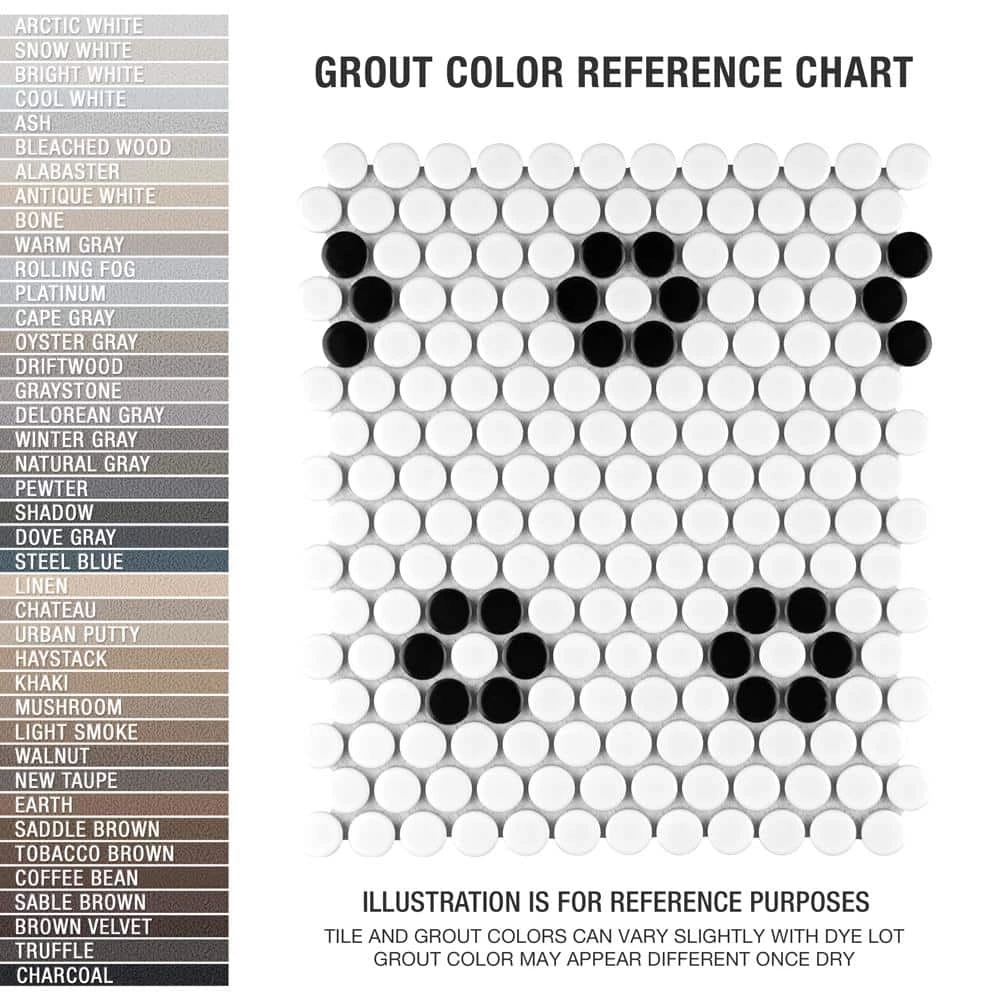 Metro Penny White with Heavy Flower 9-3/4 in. x 11-1/2 in. Porcelain Mosaic (8.0 sq. ft./Case) by Merola Tile - Image 4