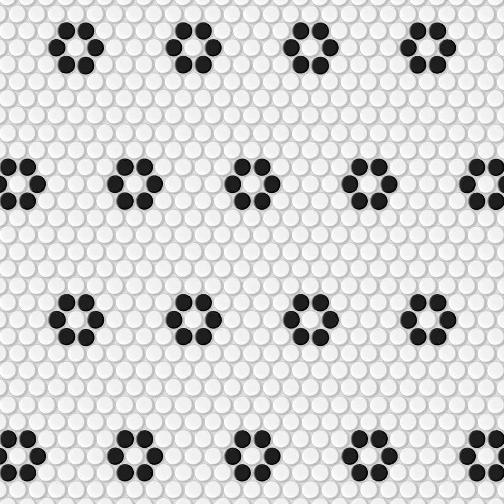 Metro Penny White with Heavy Flower 9-3/4 in. x 11-1/2 in. Porcelain Mosaic (8.0 sq. ft./Case) by Merola Tile - Image 10