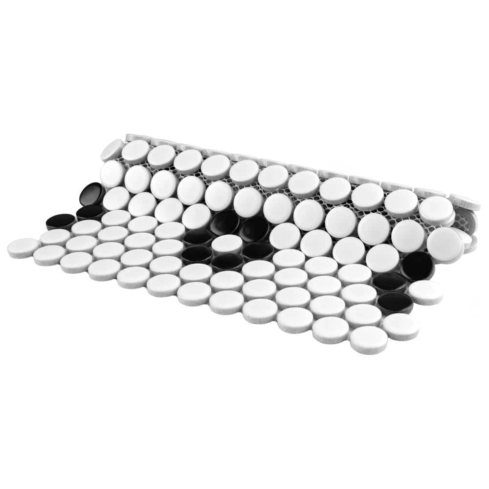 Metro Penny White with Heavy Flower 9-3/4 in. x 11-1/2 in. Porcelain Mosaic (8.0 sq. ft./Case) by Merola Tile - Image 8