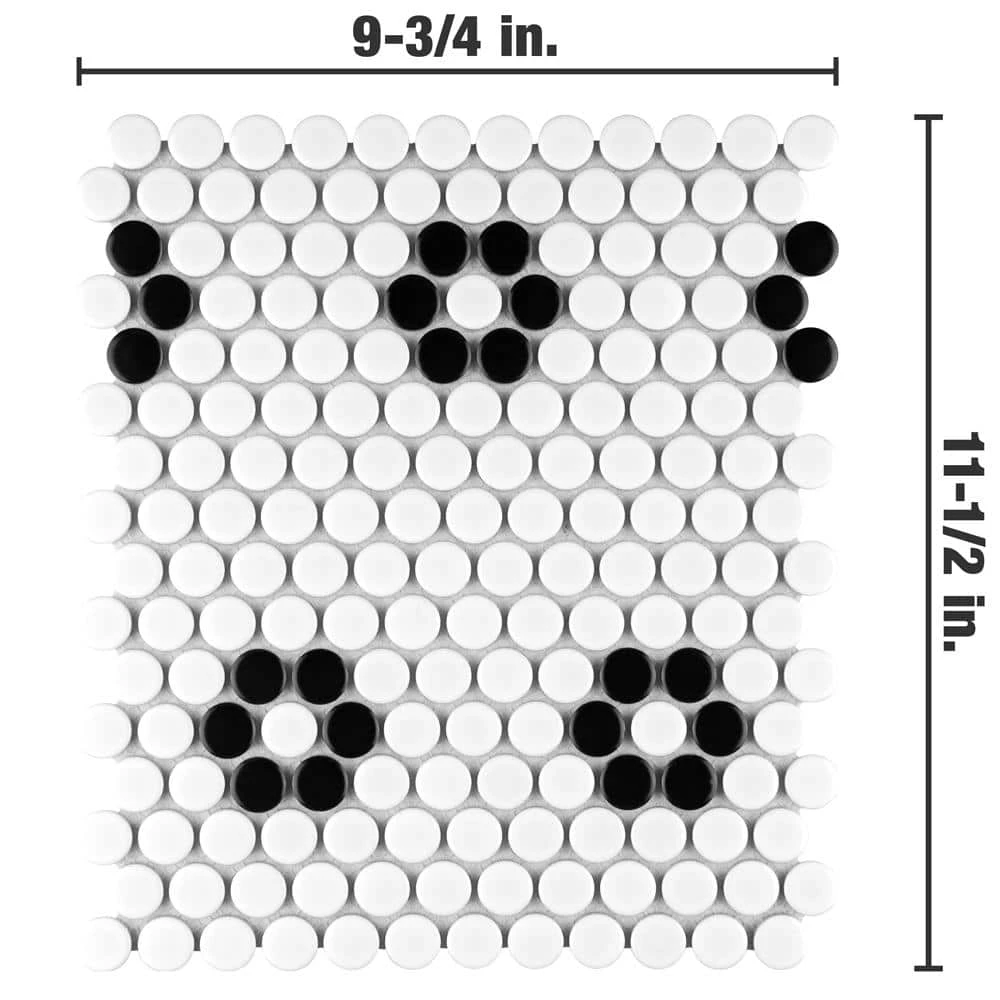 Metro Penny White with Heavy Flower 9-3/4 in. x 11-1/2 in. Porcelain Mosaic (8.0 sq. ft./Case) by Merola Tile - Image 5