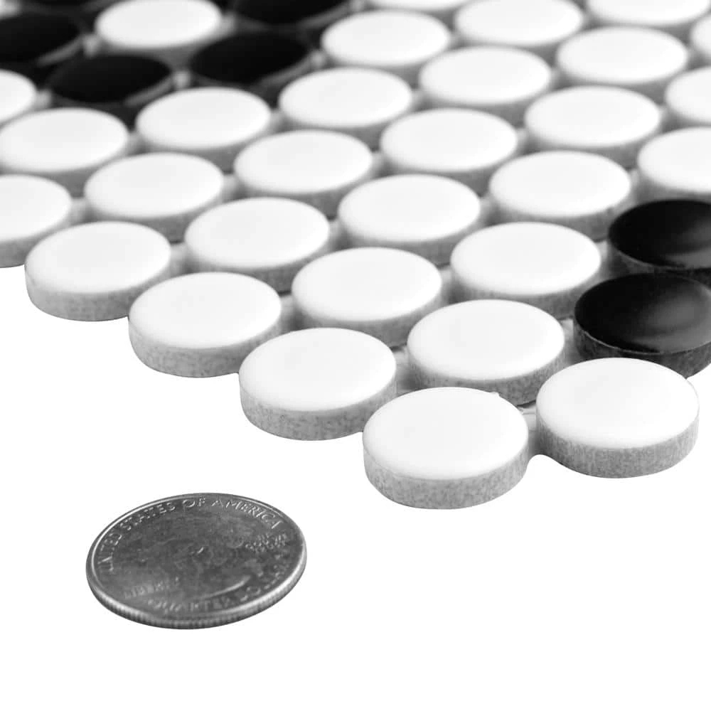 Metro Penny White with Heavy Flower 9-3/4 in. x 11-1/2 in. Porcelain Mosaic (8.0 sq. ft./Case) by Merola Tile - Image 6