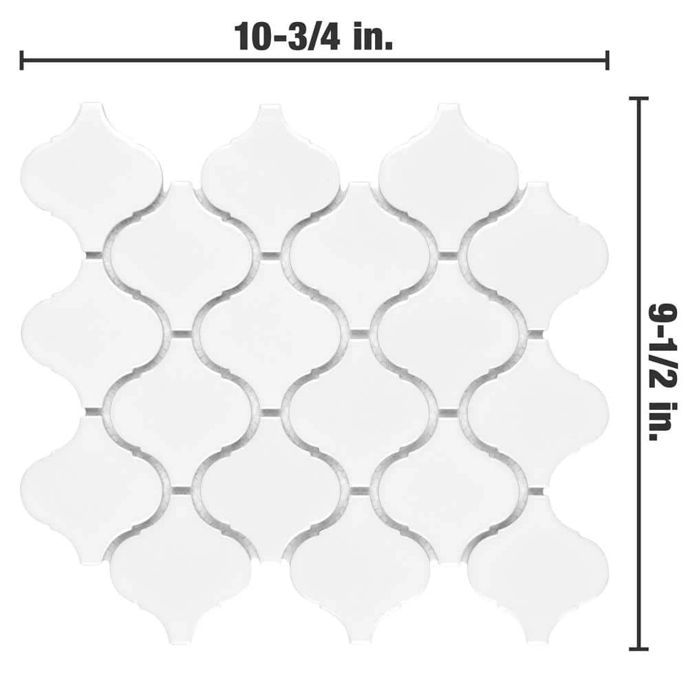 Metro Lantern Glossy White 9-1/2 in. x 10-3/4 in Porcelain Mosaic Tile (7.26 sq. ft./Case) by Merola Tile - Image 6