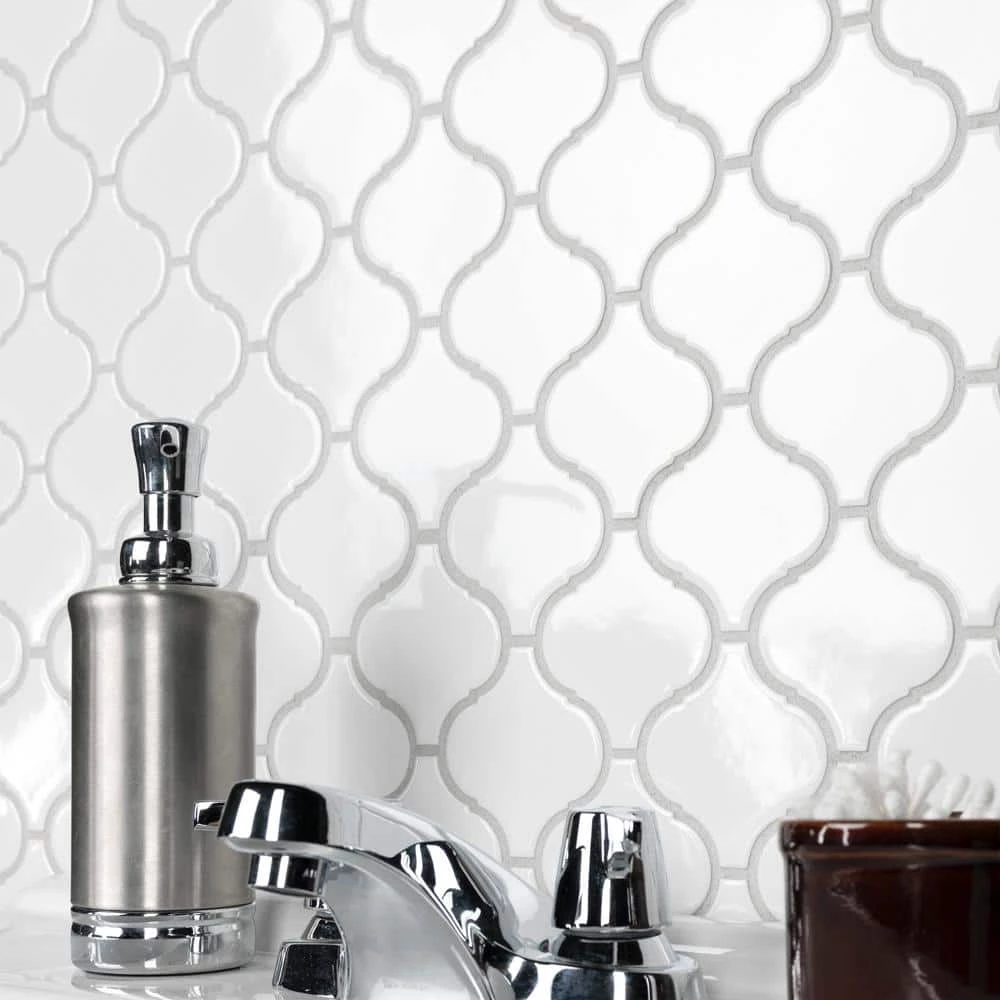 Metro Lantern Glossy White 9-1/2 in. x 10-3/4 in Porcelain Mosaic Tile (7.26 sq. ft./Case) by Merola Tile - Image 2