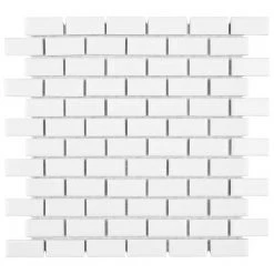 Hudson Subway White 12 in. x 12 in. Porcelain Mosaic Tile (10.11 sq. ft. / Case) by Merola Tile