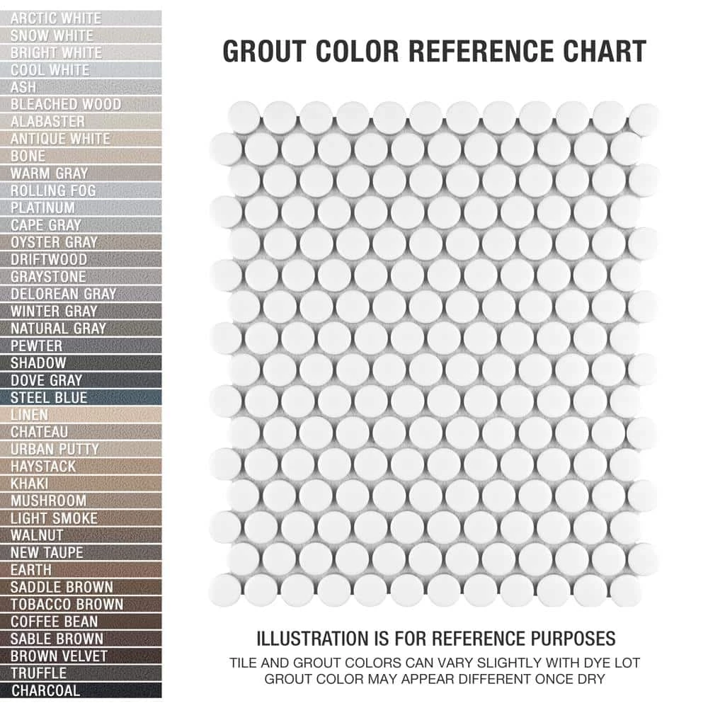 Metro Penny Matte White 9-3/4 in. x 11-1/2 in. Porcelain Mosaic (8.0 sq. ft./Case) by Merola Tile - Image 5