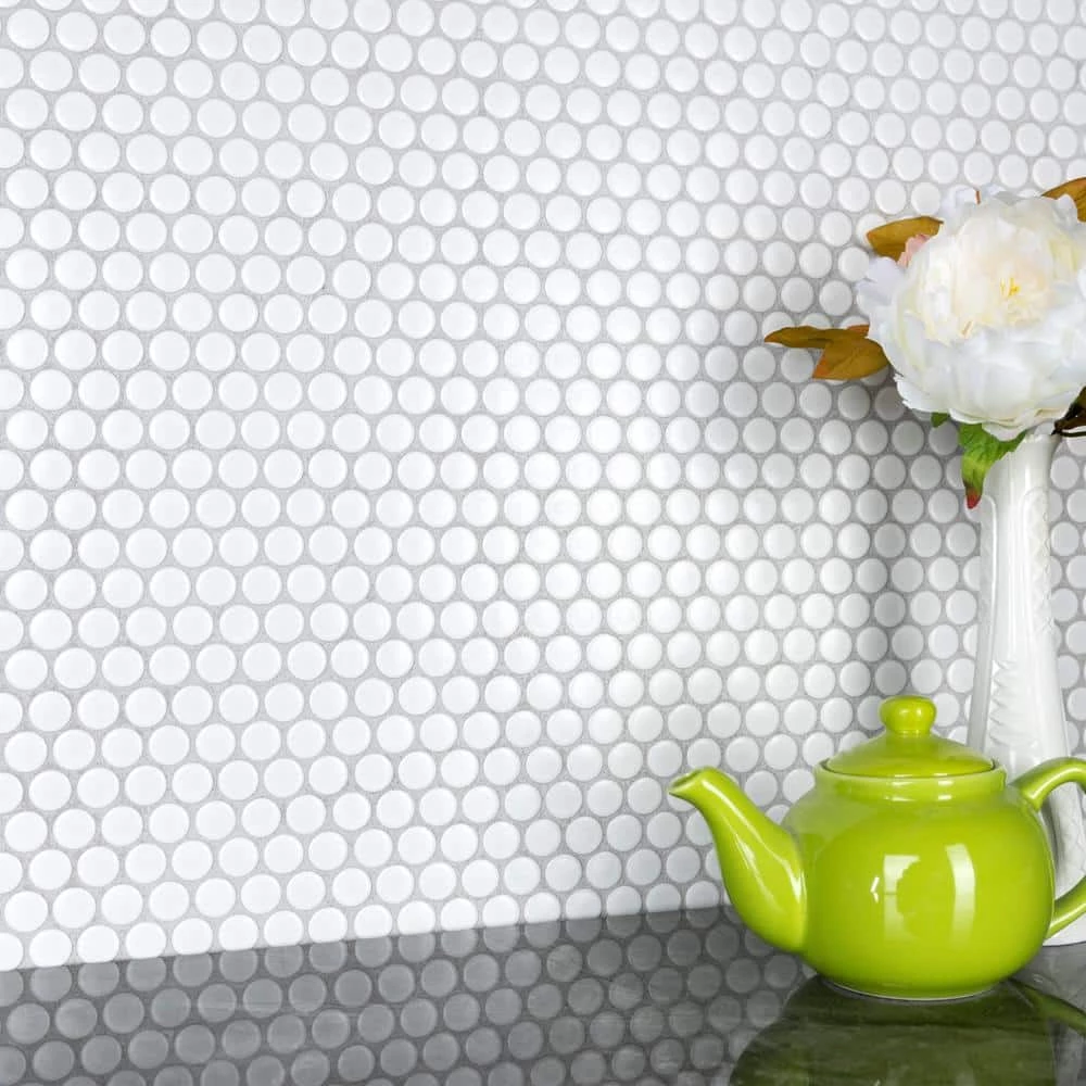 Metro Penny Matte White 9-3/4 in. x 11-1/2 in. Porcelain Mosaic (8.0 sq. ft./Case) by Merola Tile - Image 3