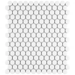 Metro Penny Matte White 9-3/4 in. x 11-1/2 in. Porcelain Mosaic (8.0 sq. ft./Case) by Merola Tile