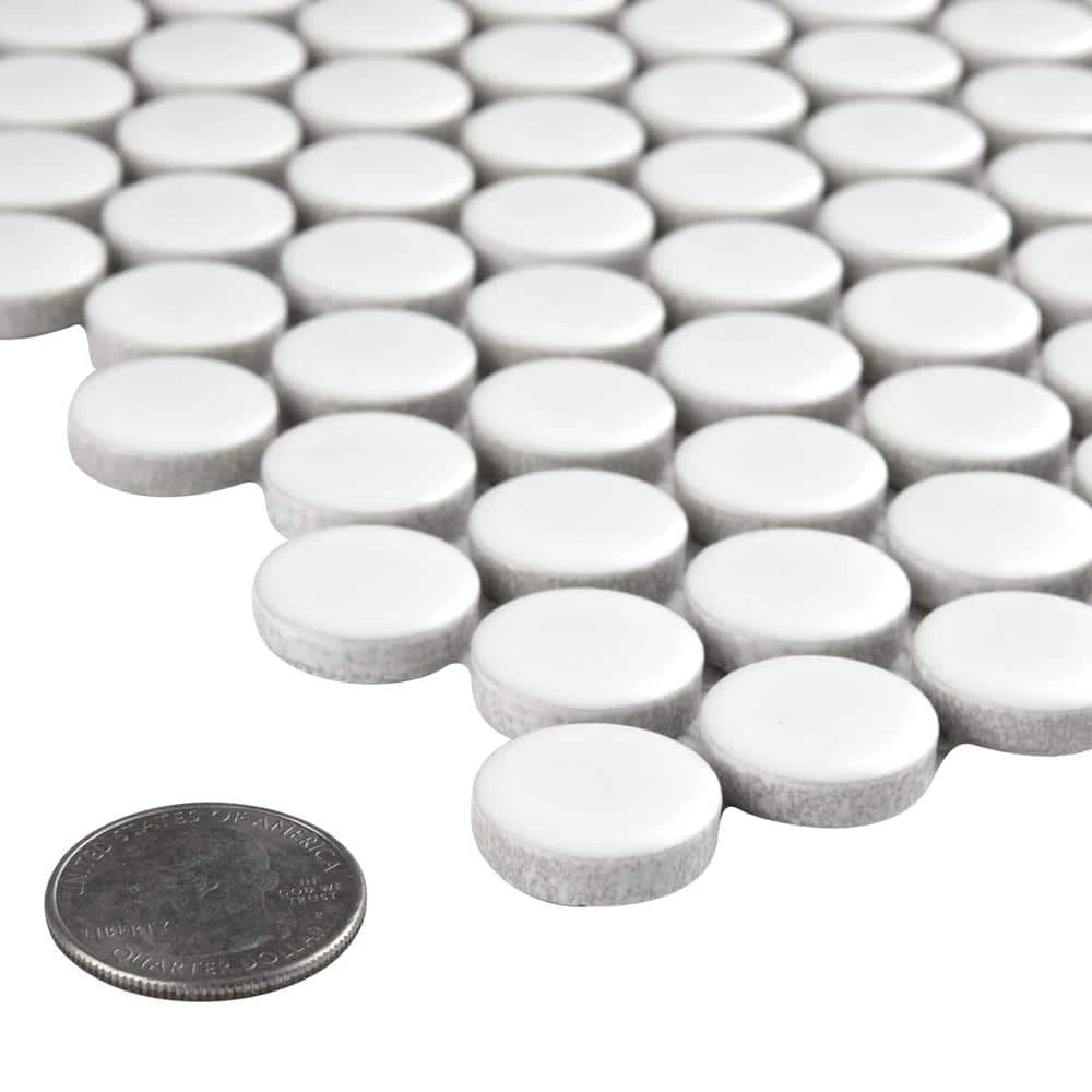 Metro Penny Matte White 9-3/4 in. x 11-1/2 in. Porcelain Mosaic (8.0 sq. ft./Case) by Merola Tile - Image 7