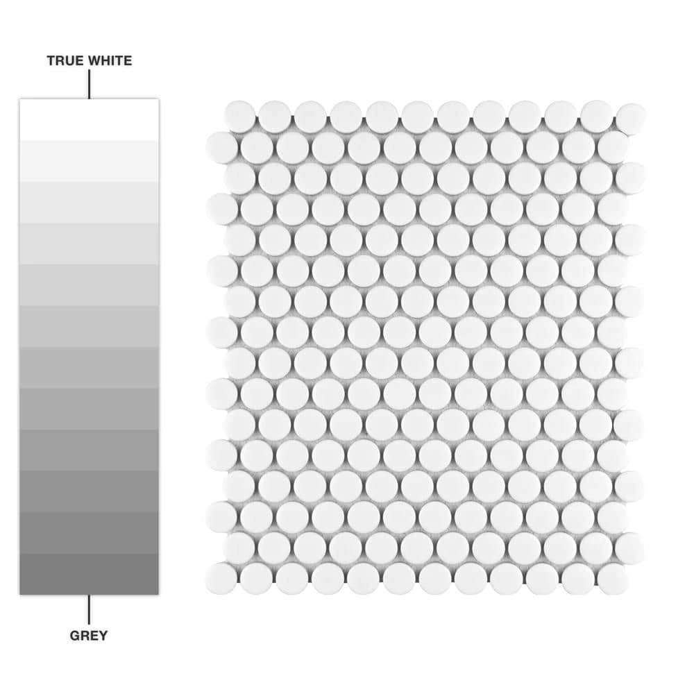 Metro Penny Matte White 9-3/4 in. x 11-1/2 in. Porcelain Mosaic (8.0 sq. ft./Case) by Merola Tile - Image 8