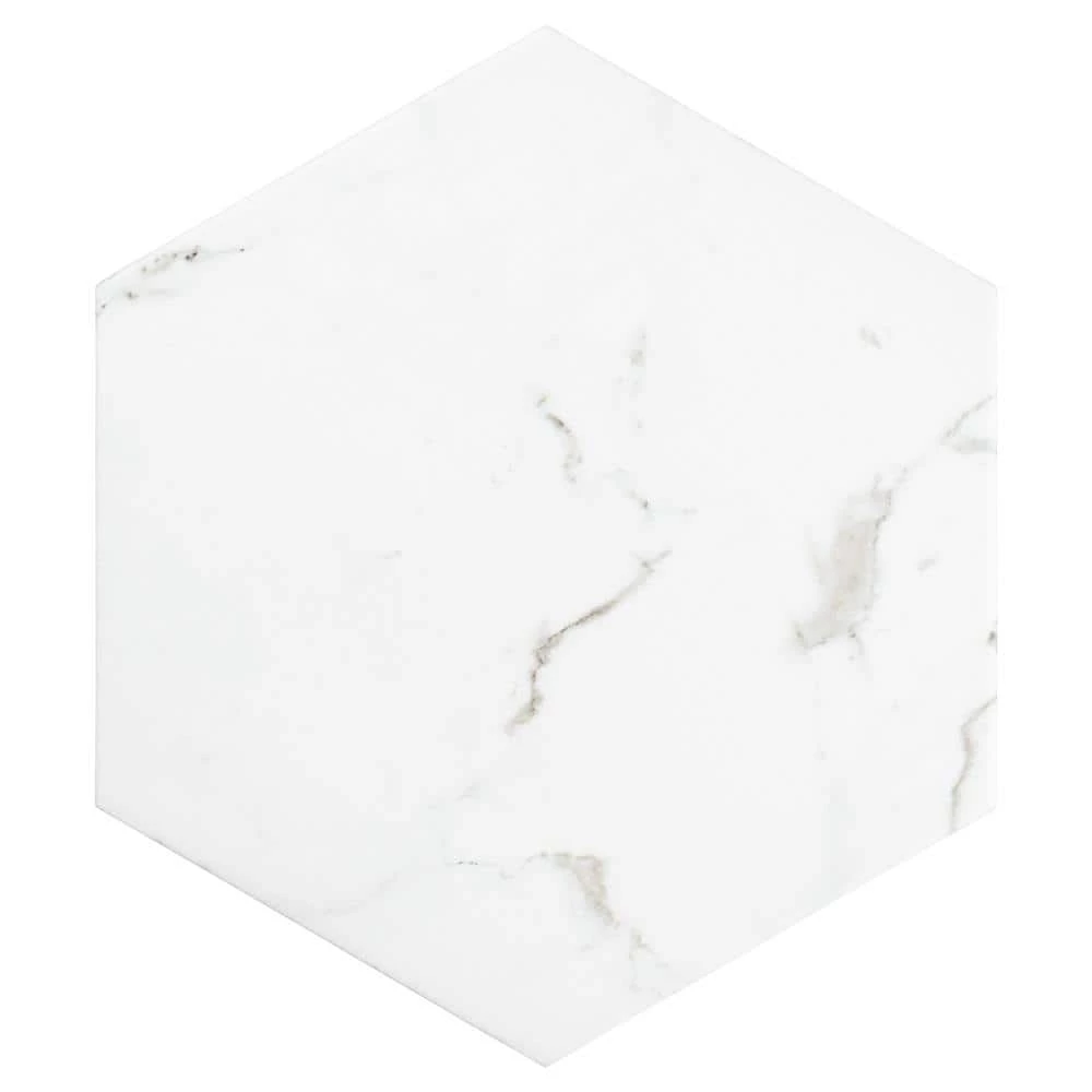 Timeless Calacatta Hex 8-5/8 in. x 9-7/8 in. Porcelain Floor and Wall Tile (11.56 sq. ft. / case) by Merola Tile - Image 9