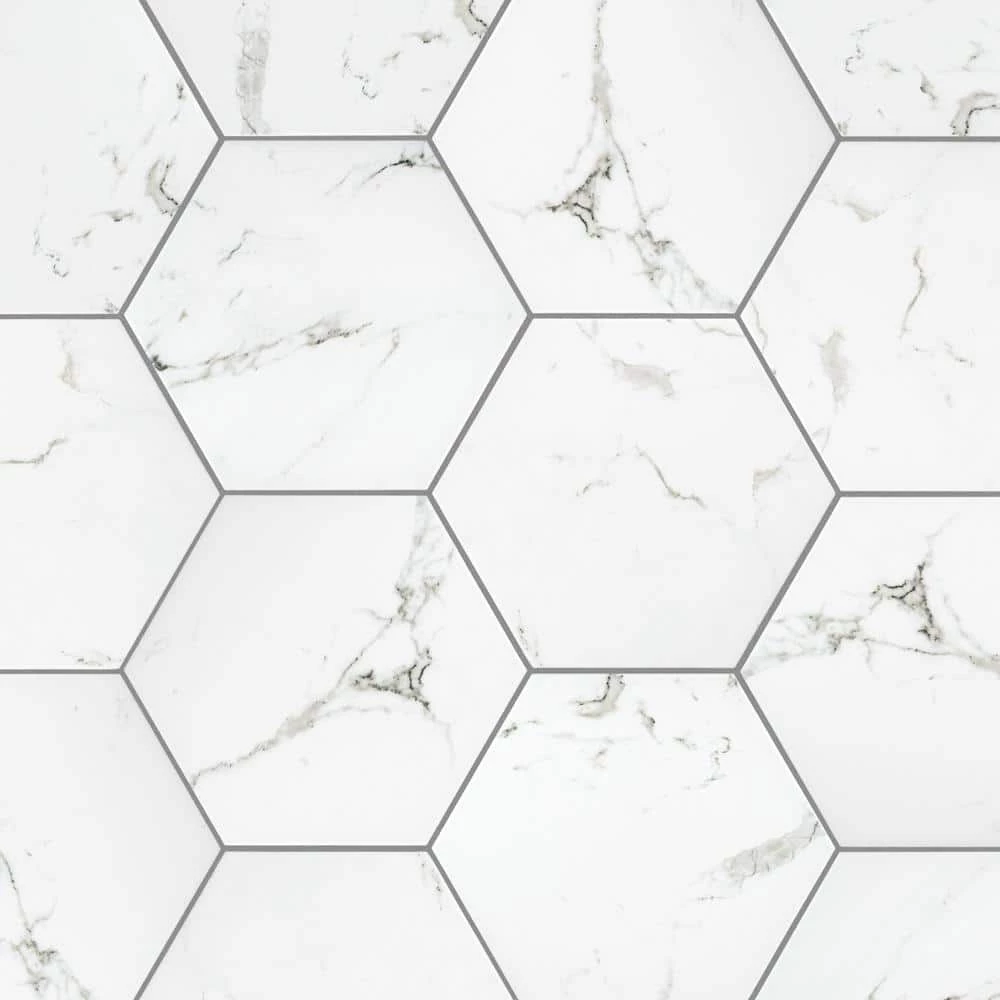 Timeless Calacatta Hex 8-5/8 in. x 9-7/8 in. Porcelain Floor and Wall Tile (11.56 sq. ft. / case) by Merola Tile - Image 3